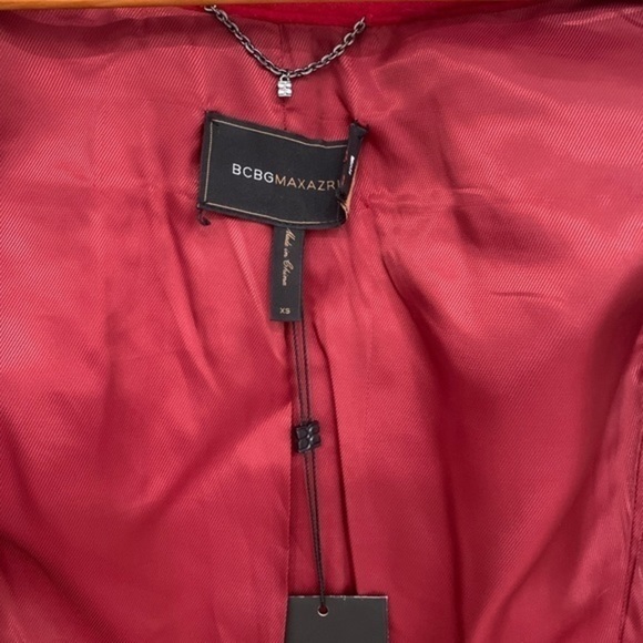 BCBGMaxazria Red Wool Double Breasted Peacoat Size XS/0 - Picture 7 of 10